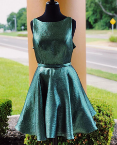 Chic Scoop Greeen Glitter Tulle Cute Bow Back Homecoming Dress #MHL078