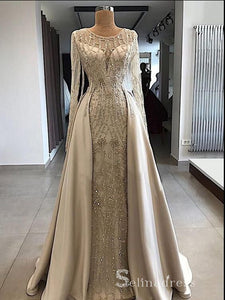 Chic Sheath/Column Scoop Unique Long Prom Dresses Beaded Evening Dress CBD401|Selinadress