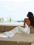 Chic Sheath/Column Spaghetti Straps Ivory Sexy Long Prom Dresses Cheap Evening Dress CBD402|Selinadress