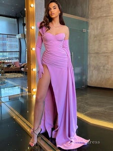 Chic Sheath/Column Strapless Pink Long Prom Dress Elegant Evening Dresses MHL187|Selinadress