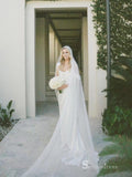 Chic Sheath/Column Straps Satin Cheap Wedding Dress Bridal Gowns HKL0139|Selinadress