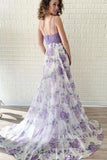 Chic Spaghetti Straps Lavender Lace Prom Dress Elegant Flower Party Dress #JKW003|Selinadress
