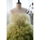 Chic Strapless Ruffles Ball Gown Prom Dress Elegant Princess Dress Evening Dress #LOP280|Selinadress