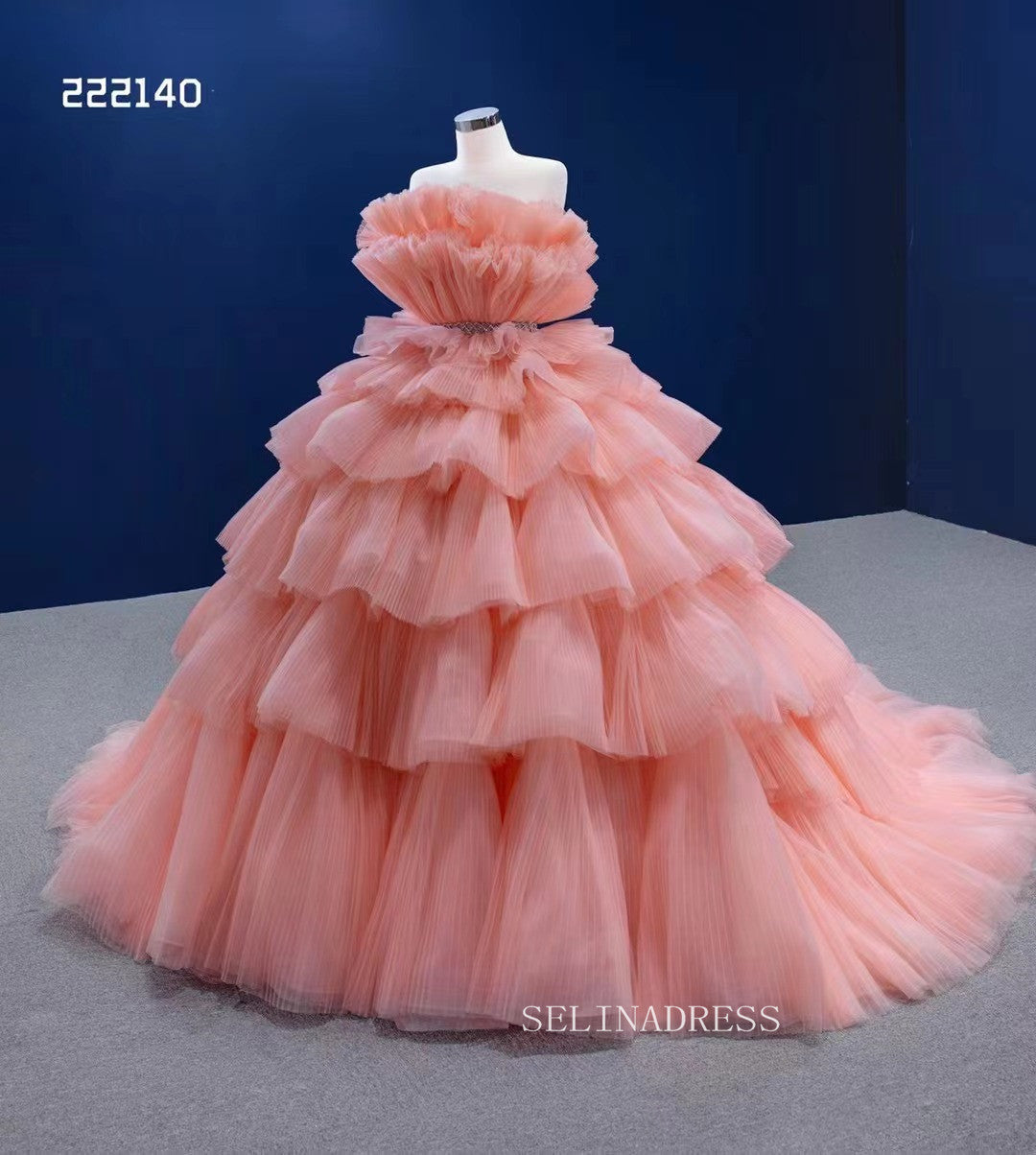 Chic Tiered Peach Ball Gown Princess Wedding Dresses Sweet 16 Dress Quinceanera Dresses 222140 Chic Tiered Peach Ball Gown Princess Wedding Dresses Sweet 16 Dress Quinceanera Dresses 222140