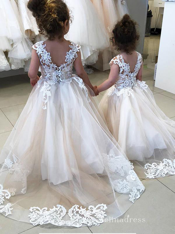 princess dress with train A-Line/Princess Applique Tulle Sleeveless V-neck Sweep Train Dresses US6 / Custom Color