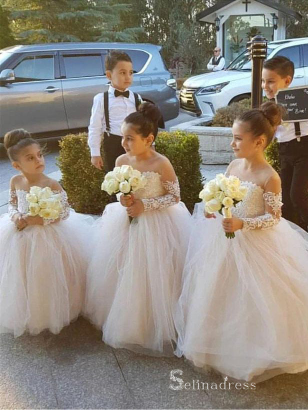 Cute Little Girl Cocktail Dress Scoop Long Sleeve Lace Flower Girl Dresses GRS026 Cute Little Girl Cocktail Dress Scoop Long Sleeve Lace Flower Girl Dresses GRS026