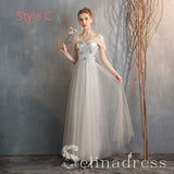 Elegant Champagne Grey Bridesmaid Dresses Cheap Princess Star Sequins Long Wedding Party Dresses BRK012|Selinadress