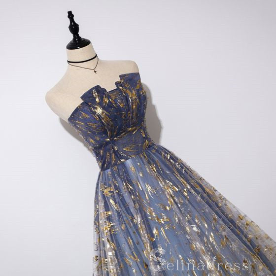 Elegant Strapless Evening Dresses A-Line Princess Beading Glitter Long SELINADRESS Elegant Strapless Evening Dresses A-Line Princess Beading Glitter Long SELINADRESS