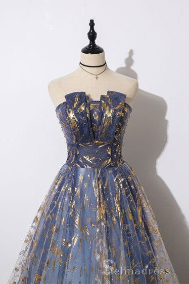 Elegant Strapless Evening Dresses A-Line Princess Beading Glitter Long SELINADRESS Elegant Strapless Evening Dresses A-Line Princess Beading Glitter Long SELINADRESS