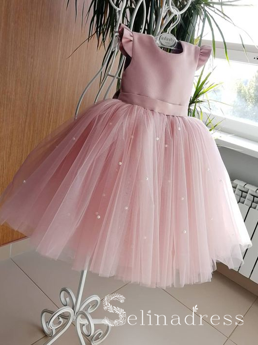 Lovely Pink Pretty Cheap Cute Weding Little Girl Flower Girl Dresses GRS008|Selinadress