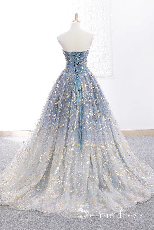 Gorgeous Sparkly Blue Prom Dresses Ball Gown Strapless Long Formal Eve SELINADRESS Gorgeous Sparkly Blue Prom Dresses Ball Gown Strapless Long Formal Eve SELINADRESS