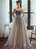 Gorgeous Strapless Long Prom Dresses Beaded Silver Formal Dresses SC007
