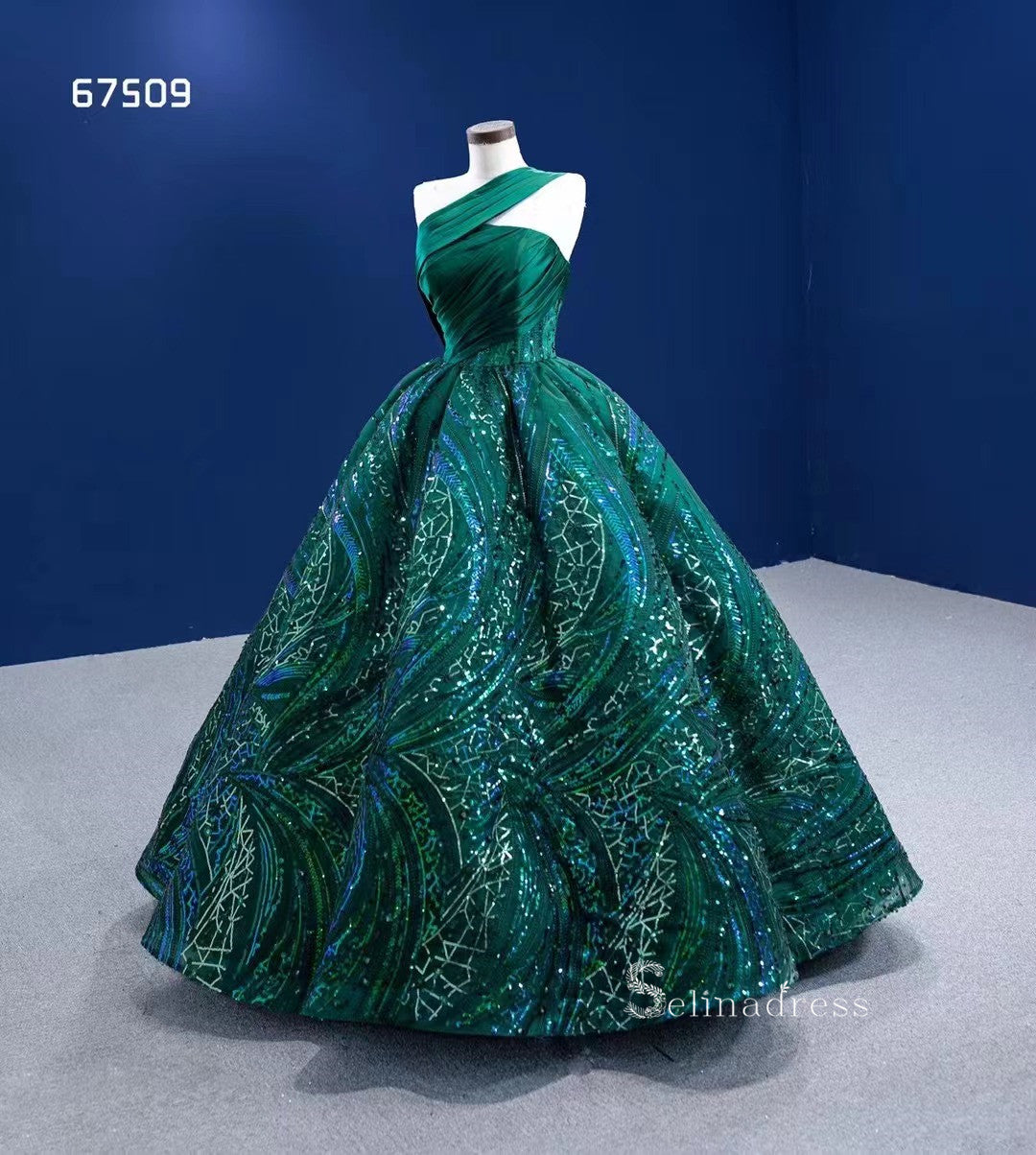 Ball Gown Spaghetti Straps Green Long Formal Dresses Wedding Dress Qui SELINADRESS Ball Gown Spaghetti Straps Green Long Formal Dresses Wedding Dress Qui SELINADRESS