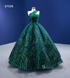 Ball Gown Spaghetti Straps Green Long Formal Dresses Wedding Dress Quinceanera Dresses RSM67509