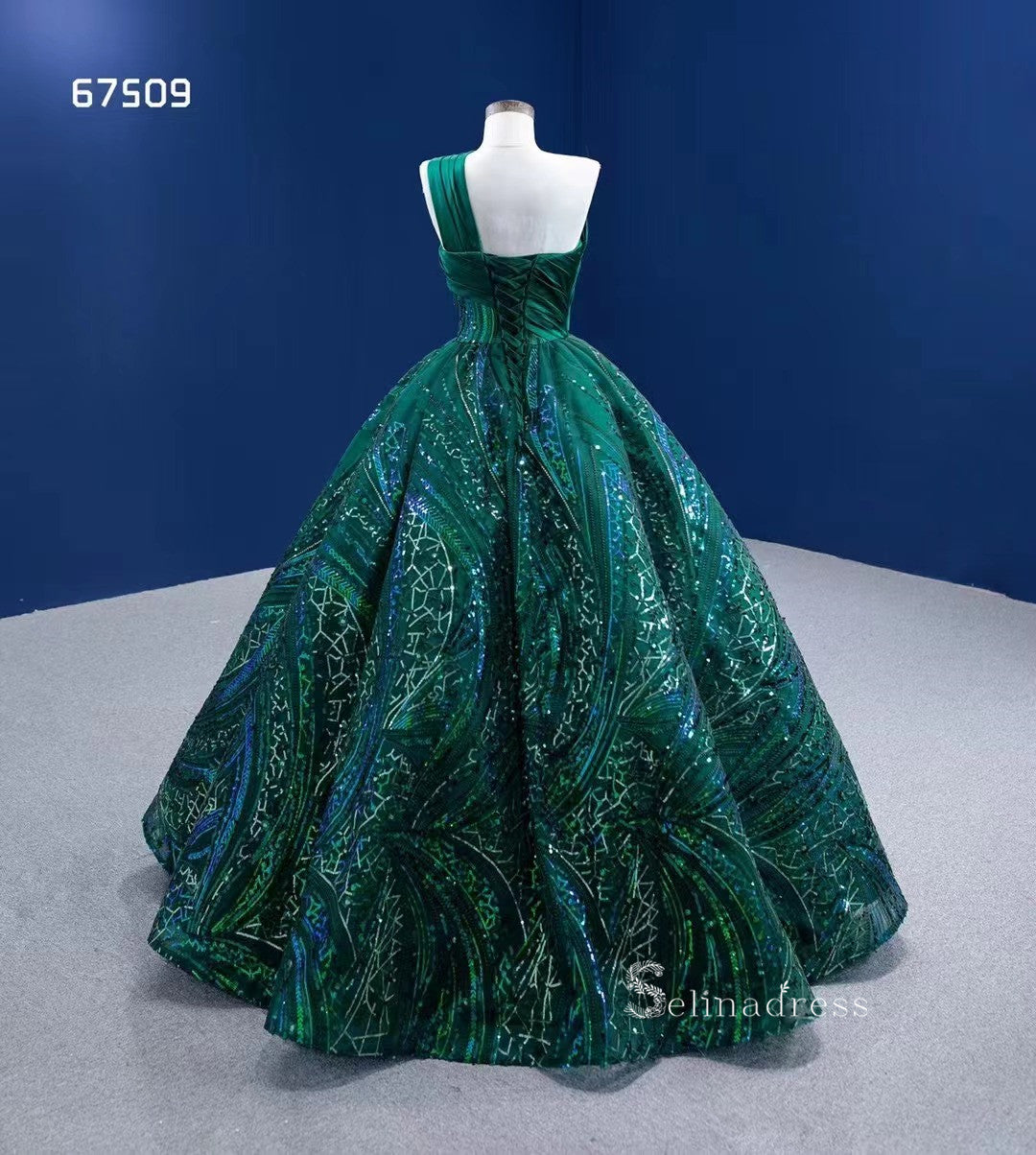 Ball Gown Spaghetti Straps Green Long Formal Dresses Wedding Dress Qui SELINADRESS Ball Gown Spaghetti Straps Green Long Formal Dresses Wedding Dress Qui SELINADRESS