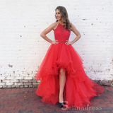 High Low Beautiful Burgundy Long Prom Dresses Asymmetrical Prom Dress/Evening Dress #SED187 | Selinadress