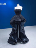 High Low Black Mermaid Prom Dress layered Sequins Pageant Dress RSM222108|Selinadress