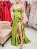 Long Prom Dresses A-line Off-the-shoulder Long Evening Dress Formal Dresses SSD002|Selinadress