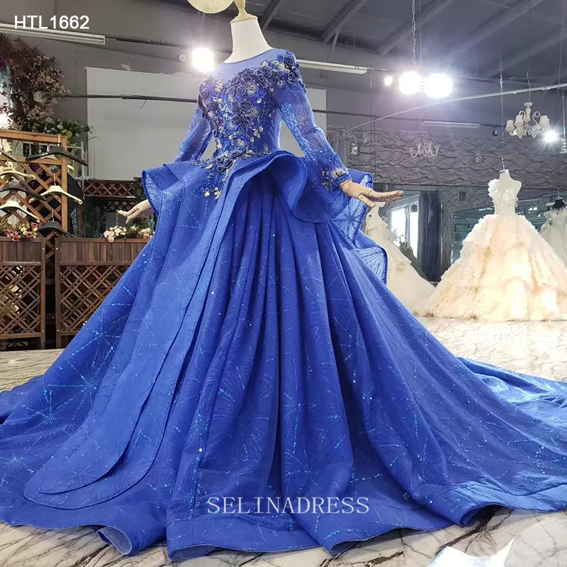 Long Sleeve Lady Beautiful Women Dress Princess Ball Gown Elegant Even SELINADRESS Long Sleeve Lady Beautiful Women Dress Princess Ball Gown Elegant Even SELINADRESS