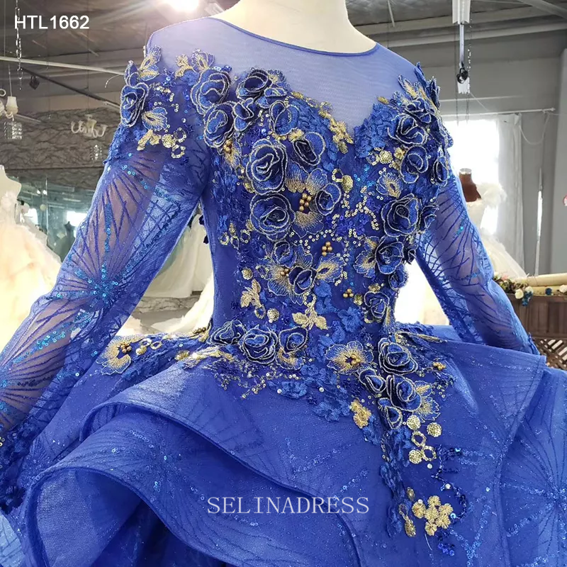 Long Sleeve Lady Beautiful Women Dress Princess Ball Gown Elegant Evening Dress LS002 Selinadress Long Sleeve Lady Beautiful Women Dress Princess Ball Gown Elegant Evening Dress LS002 Selinadress