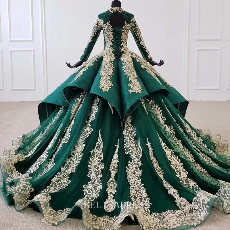 luxury Emerald Green Wedding Dresses Muslim Formal Dress Dubai Gown Ba SELINADRESS luxury Emerald Green Wedding Dresses Muslim Formal Dress Dubai Gown Ba SELINADRESS