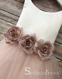 Hand Made Flower Lovely Pretty Cheap Wedding Little Girl Flower Girl Dresses GRS018|Selinadress