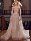 luxurious Mermaid Scoop Pink Prom Dress Beaded Evening Dresses GKF012|Selinadress