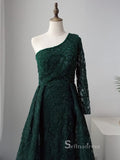 Luxury A-line Embroidery Beaded Dark Green Long Prom Dresses Modest Evening Dresses ASB019|Selinadress