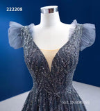 Luxury A-line Straps Ombre Beaded Long Prom Dress Quincess Dress RSM222208|Selinadress