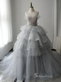 luxury Ball Gown Beaded Quinceanera Long Dress Sparkly Lawn Wedding Gowns MLH0478|Selinadress