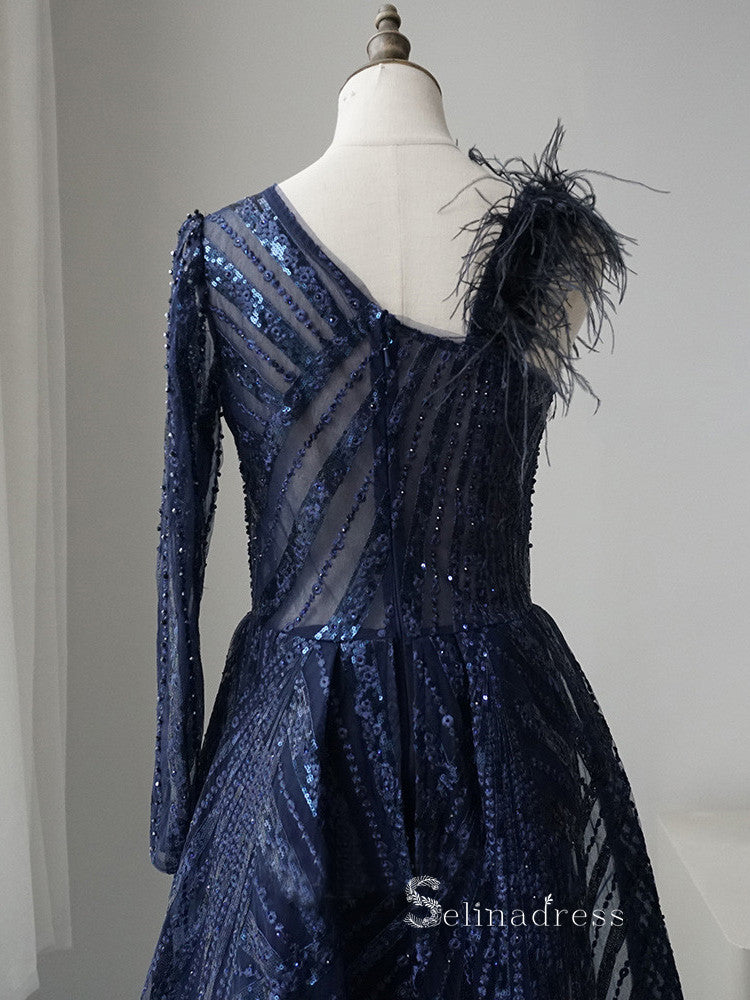 Luxurious Unique Long Sleeve Prom Dress Sparkly Beaded Fashion Long Ev SELINADRESS Luxurious Unique Long Sleeve Prom Dress Sparkly Beaded Fashion Long Ev SELINADRESS