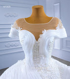 Luxury Mermaid Square Ruffles White Wedding Dress Bridal Gowns 67359|Selinadress