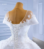 Luxury Mermaid Square Ruffles White Wedding Dress Bridal Gowns 67359|Selinadress