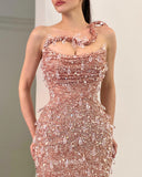 Mermaid Beaded African Prom Dress Sparkly Rhinestone Evening Gowns #POL112|Selinadress