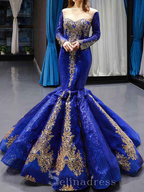Mermaid Custom Made Sequined Formal Dresses Removable Long Sleeves Luxury Bridal Gowns #SED211