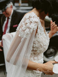 Mermaid Deep V neck 3D Lace Wedding Dresses Rustic Bridal Gowns MHL2853|Selinadress