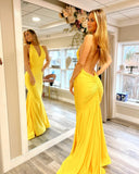 Mermaid Halter Cheap Long Prom Dress Simple Evening Dresses #JKSS10|Selinadress