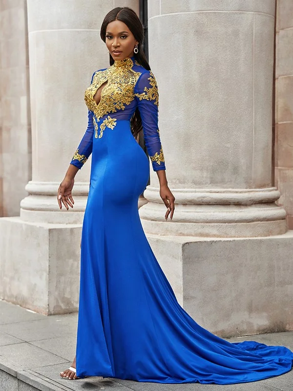 Blue Prom Dress Royal Blue Dress With Gold Shoes Cobalt Blue Blue