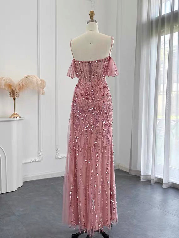 Mermaid Off-the-shoulder Beaded Prom Dress Evening Gowns With Split #OPS002 Mermaid Off-the-shoulder Beaded Prom Dress Evening Gowns With Split #OPS002