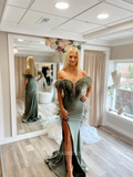 Mermaid Off-the-shoulder Fuchsia Long Prom Dress Satin Formal Dresses Evening Dress KPY011|Selinadress