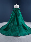 Mermaid Off-the-shoulder Long Prom Dress Dark Green Sequins Evening Gowns GRB231|Selinadress
