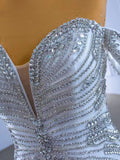 Mermaid Off-the-shoulder Sparkly Beade Wedding Dresses Bridal Gowns CBD67354|Selinadress