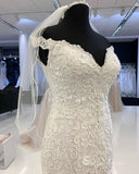 Mermaid Off-the-shoulder Vintage Wedding Dress Rustic Embroidery Wedding Formal Dress RYU018|Selinadress