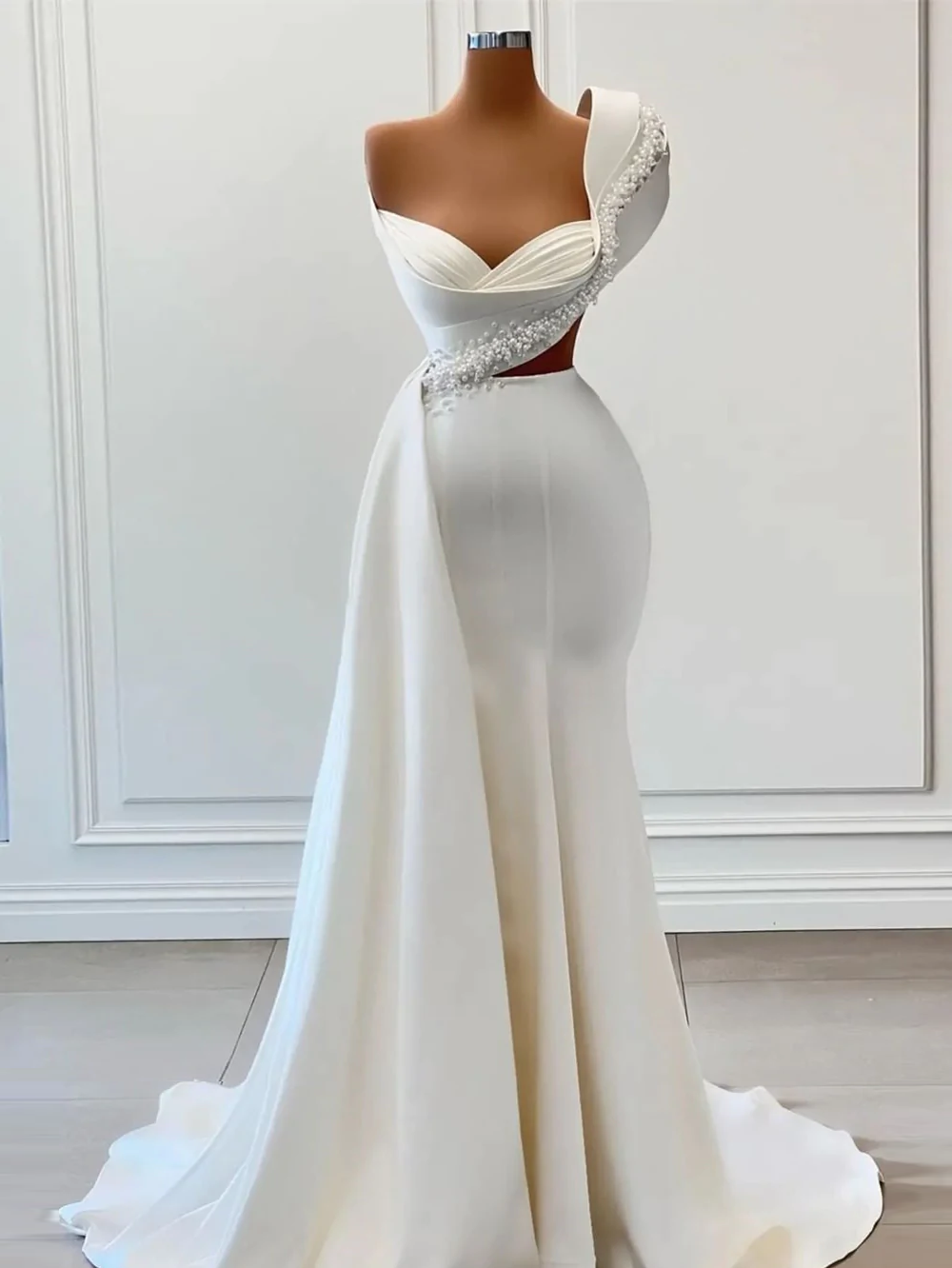 Mermaid One Shoulder African Prom Dress Two Pieces Beaded Long Evening SELINADRESS Mermaid One Shoulder African Prom Dress Two Pieces Beaded Long Evening SELINADRESS