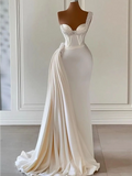 Mermaid One Shoulder Ivory African Prom Dress Beaded Ruffles Long Evening Gowns Formal Dress #POL047|Selinadress