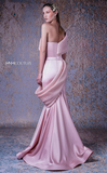 Mermaid One Shoulder Pink Prom Dress Satin Evening Gowns #POL057|Selinadress