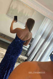 Mermaid Royal Blue Long Prom Dresses Sparkly Long Evening Dress Formal Dresses SSD016|Selinadress