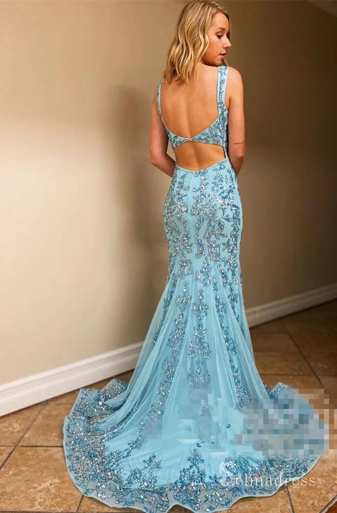 Mermaid Sequins Straps Cheap Long Prom Dresses Sexy Evening Dress CBD5 SELINADRESS Mermaid Sequins Straps Cheap Long Prom Dresses Sexy Evening Dress CBD5 SELINADRESS