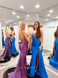 Mermaid Spaghetti Straps Beaded Prom Dress Sexy Long Formal Dresses Evening Dress KPY026|Selinadress