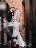 Mermaid Spaghetti Straps Boho Lace Wedding Dresses Rustic Wedding Gowns MHL146|Selinadress